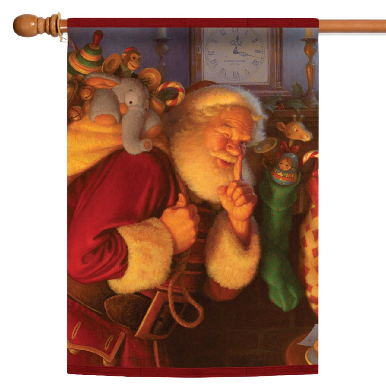 Toland Home Garden White and Red Secret Santa Christmas Outdoor House Flag 40" x 28"